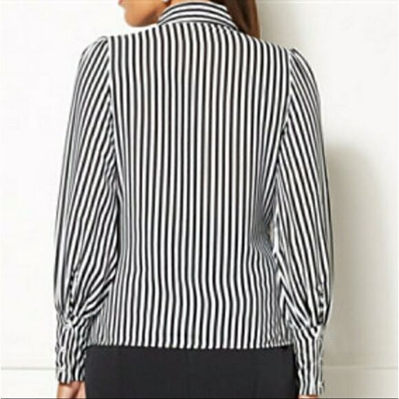 Take 50% OFF -Eva Mendes Stripped Long-sleeved Shirt, Size XS - Picture 2 of 8